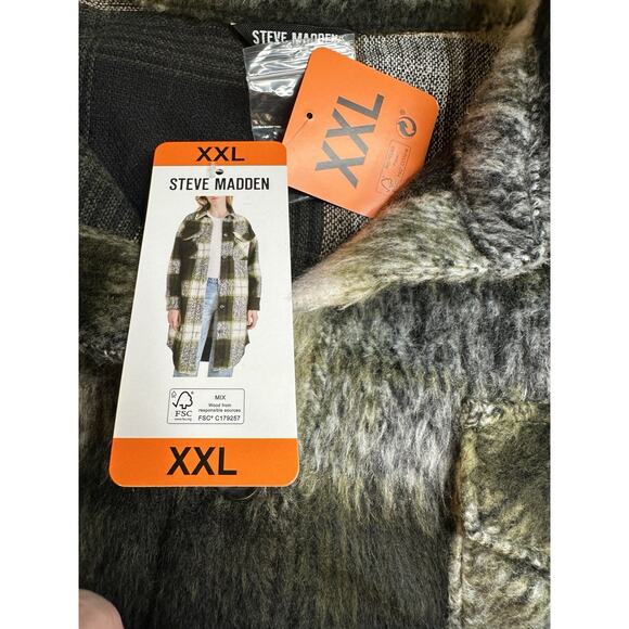 NWT Steve Madden Flannel Womens Extra XXL Brown Black Plaid Soft Ladies - Picture 3 of 10